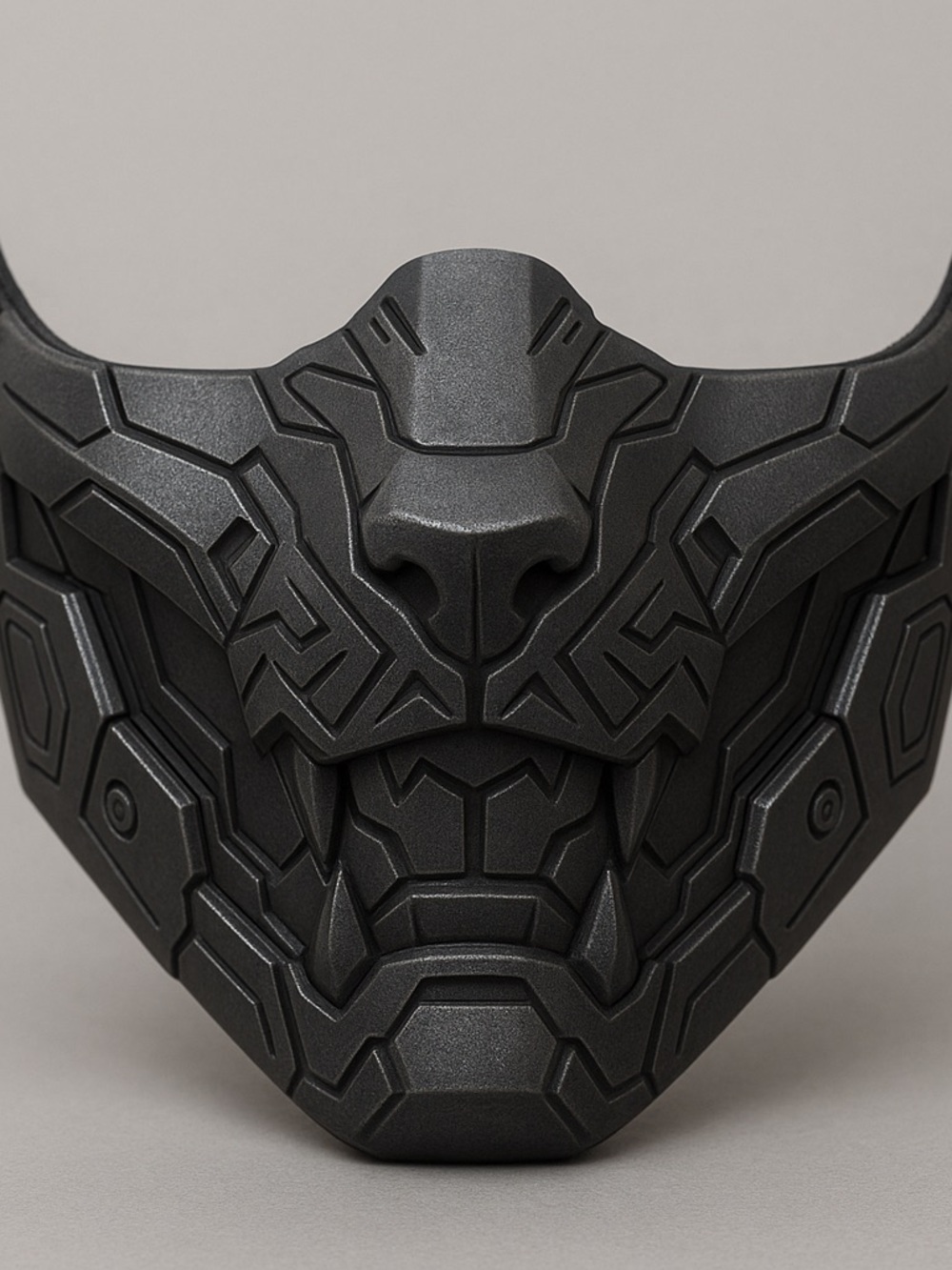 Men's Sculpted Black Geometric Face Mask